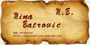 Mina Batrović vizit kartica